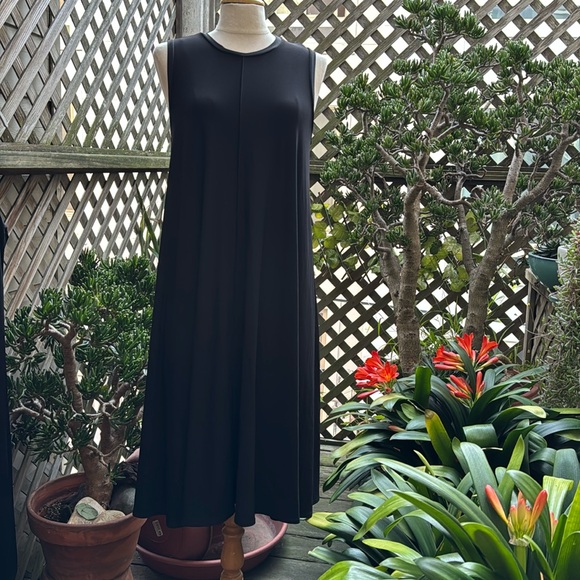 MAX MARA Black Jersey Knit Tank Swing Dress Size LARGE,NWT Women